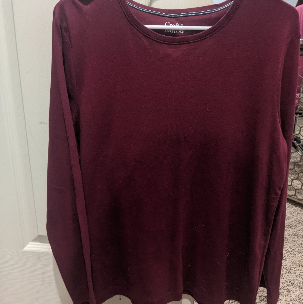Croft & Barrow the classic t dark purple long sleeve